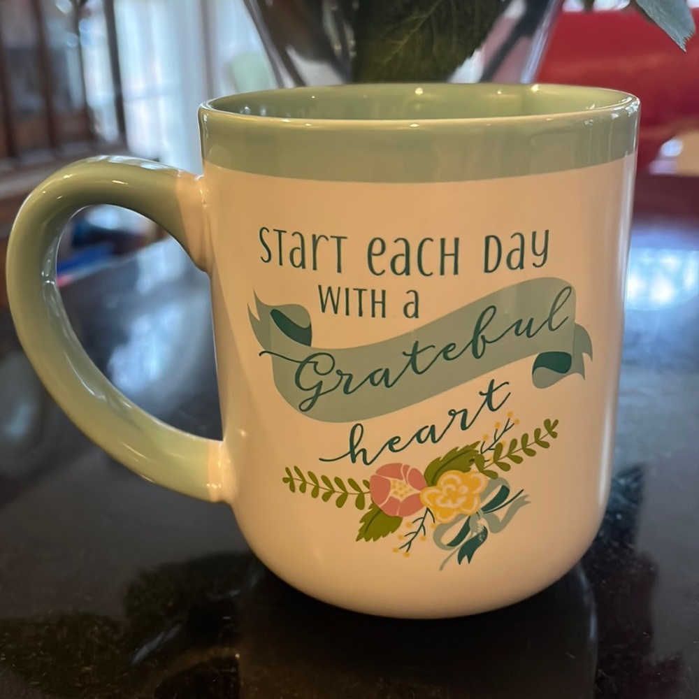Abbey Gift Coffee Mug "Start Each Day with a Grateful Heart" Quote